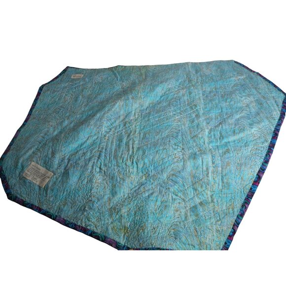 Vintage Patchwork Quilted Wall Hanging Multicolor Abstract Shape cosmic crystals - Picture 8 of 13